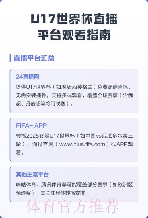 免费观看世界杯比赛直播平台推荐
